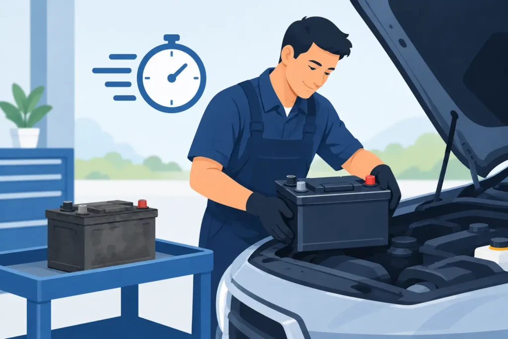 A Car Battery Replacement Example That Saves Time