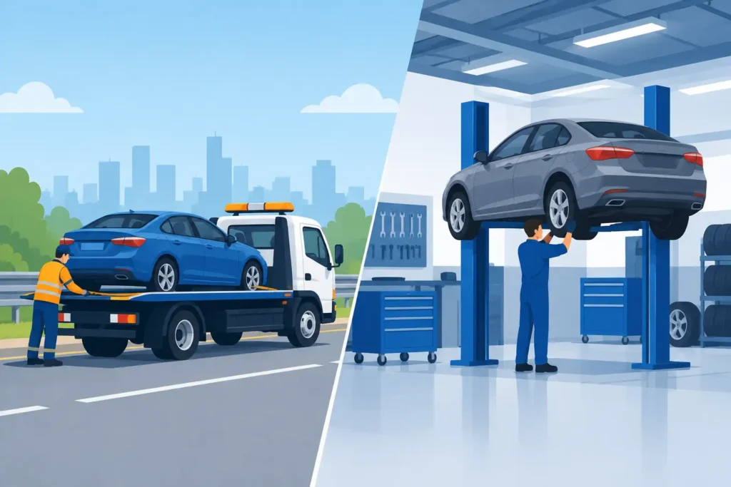 Roadside Towing Versus Workshop Repair Choices